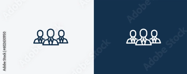 Fototapeta customers icon. Outline customers icon from technology collection. Linear vector isolated on white and dark blue background. Editable customers symbol.