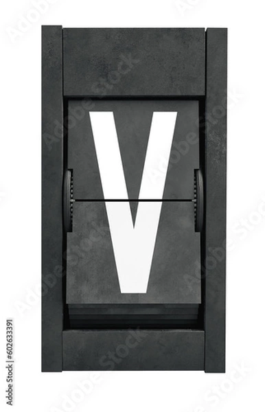 Fototapeta Split - Flap 3D Typography Alphabet PNG Letters