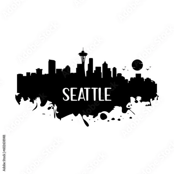 Obraz Seattle Skyline Silhouette