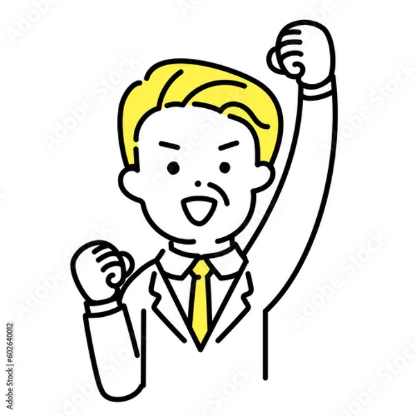 Fototapeta かわいい人物のイラストシリーズ _ オフィスワーカー_シニア _ 応援