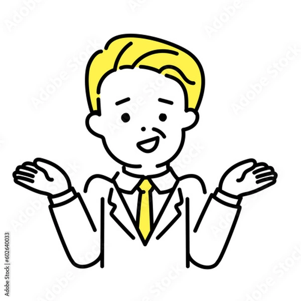 Fototapeta かわいい人物のイラストシリーズ _ オフィスワーカー_シニア _ 呆れる