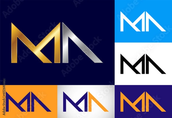 Fototapeta Initial Letter M A Logo Design Vector. Graphic Alphabet Symbol For Corporate Business Identity