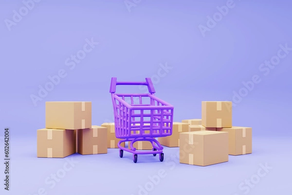 Fototapeta Set of shopping sale promotion banner..with background in 3d realistic style.3d illustration.