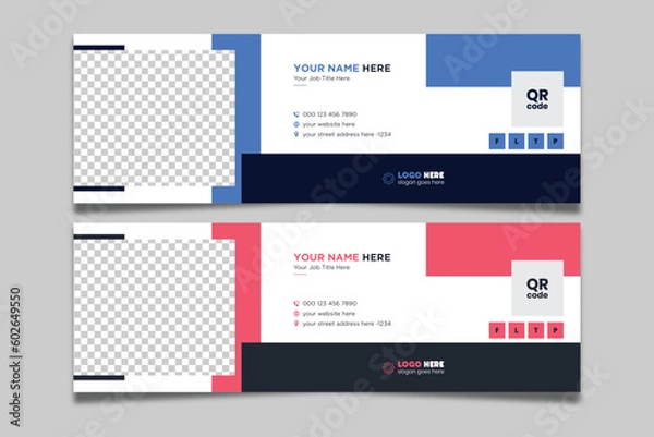 Fototapeta Professional Email Signatures Template Vector Design