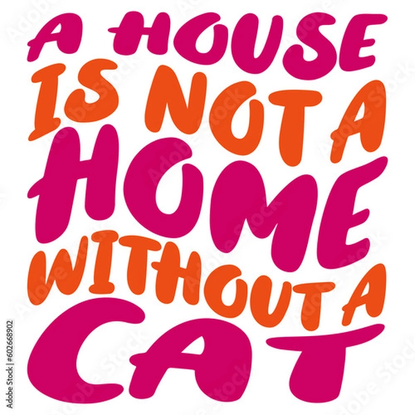 Obraz Retro Cat T-shirt Design, Vector