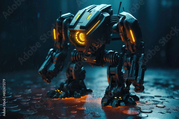 Obraz Award winning futuristic sci - fi robot. Generative AI