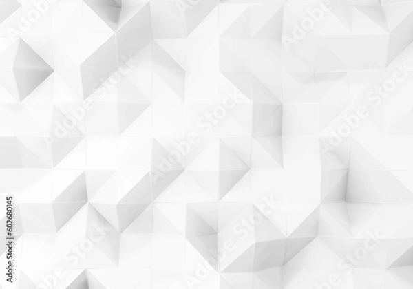 Fototapeta Abstract. Geometric polygon white background. 3d render.