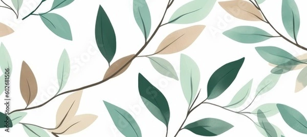 Fototapeta seamless background with leaves. Generative AI