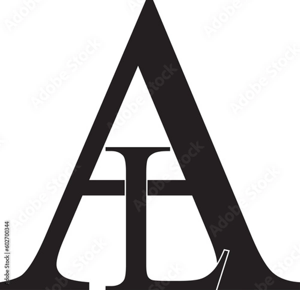 Fototapeta the small A and L logos are black on a white background