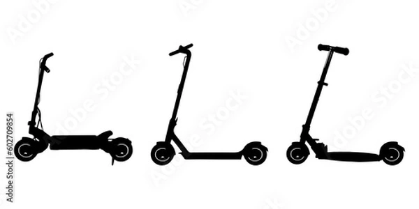 Fototapeta Scooter collection with silhouette style