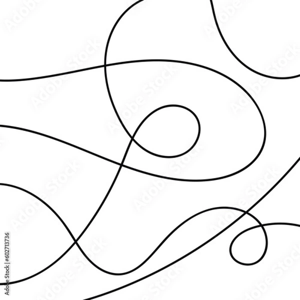 Fototapeta Curls Hand Drawn Seamless Pattern Vector