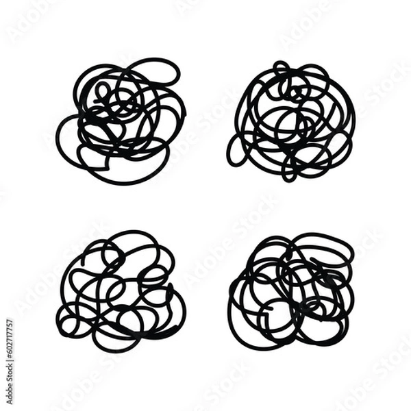 Fototapeta Four Random Doodle Line Vector Icon