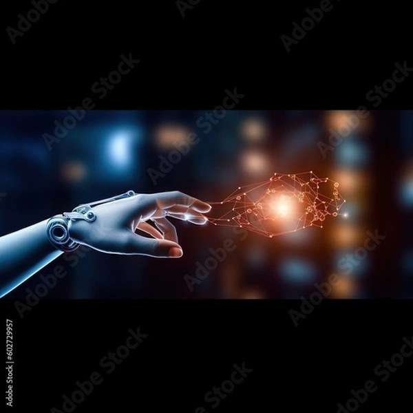 Fototapeta Artificial Intelligence. Machine learning, LLM interactions. 