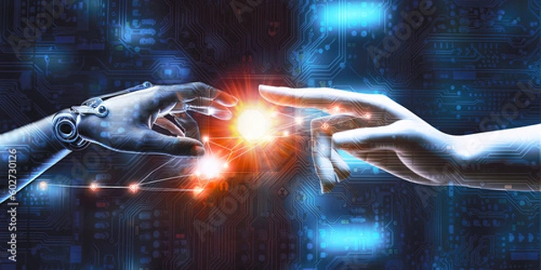 Fototapeta Artificial Intelligence. Machine learning, LLM interactions. 