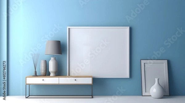 Fototapeta Minimalist Interior of modern interior desige 3D rendering, generative ai