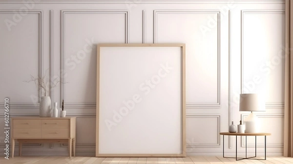 Fototapeta Minimalist Interior of modern interior desige 3D rendering, generative ai