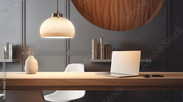 Fototapeta Minimalist Interior of modern interior desige 3D rendering, generative ai
