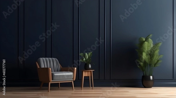 Fototapeta Minimalist Interior of modern interior desige 3D rendering, generative ai