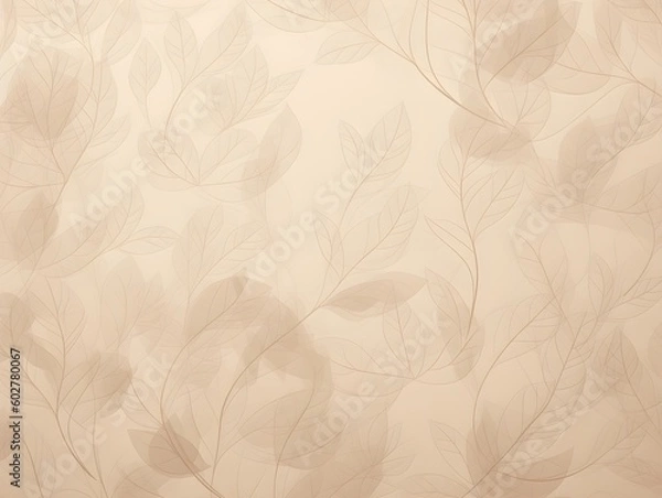 Obraz Beige Background with Subtle Leaf and Branch Pattern, AI Generated Image