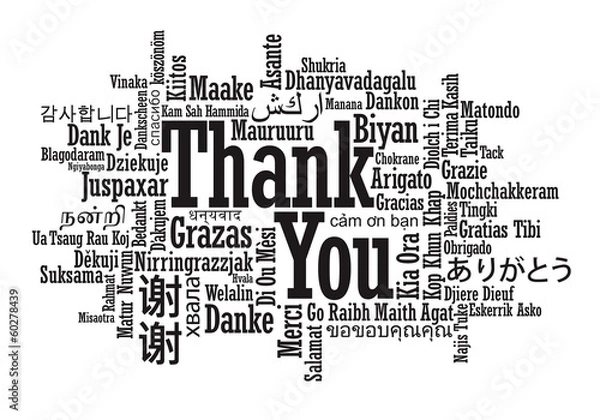 Obraz Dziękuję Word Cloud w formacie wektorowym
