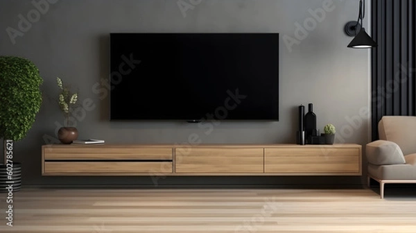 Fototapeta Minimalist Interior of modern interior desige 3D rendering, generative ai