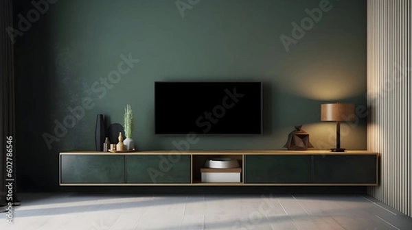 Fototapeta Minimalist Interior of modern interior desige 3D rendering, generative ai
