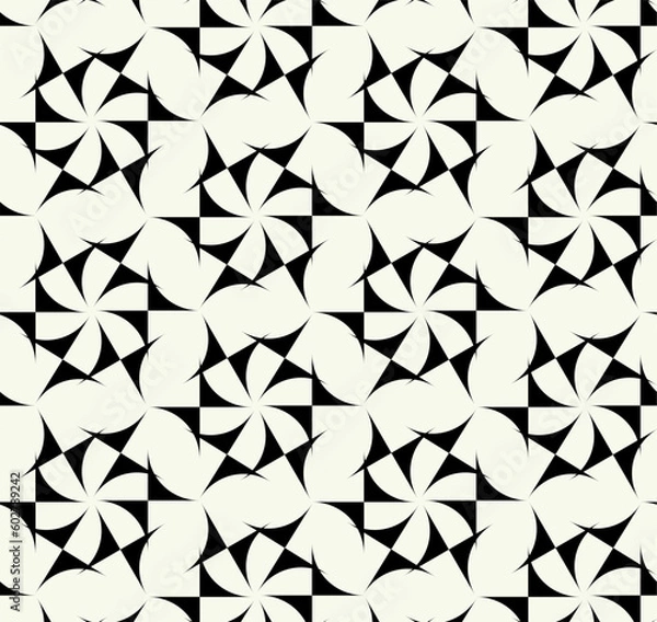 Fototapeta Vector monochrome geometric pattern in simple graphic design. Fashion trendy geometry.