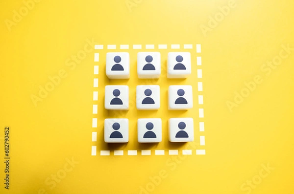 Obraz Completed team. Better efficiency and productivity, well-structured business relationships. Fully staffed. Discipline and teamwork. Efficient organization of work. Unity, collaboration
