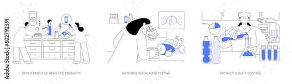 Fototapeta Food engineering abstract concept vector illustrations.