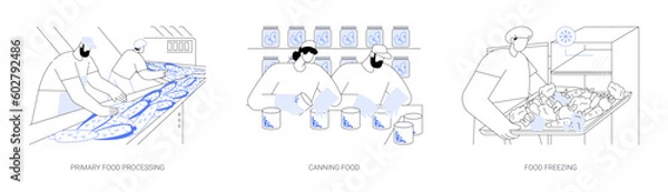 Fototapeta Food processing abstract concept vector illustrations.