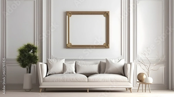 Fototapeta Minimalist Interior of modern interior desige 3D rendering, generative ai