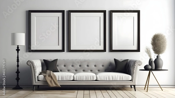 Fototapeta Minimalist Interior of modern interior desige 3D rendering, generative ai