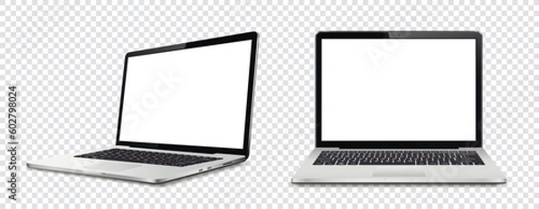 Obraz Laptop computer with white screen on transparent background