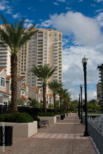 Obraz tropical waterfront walkway