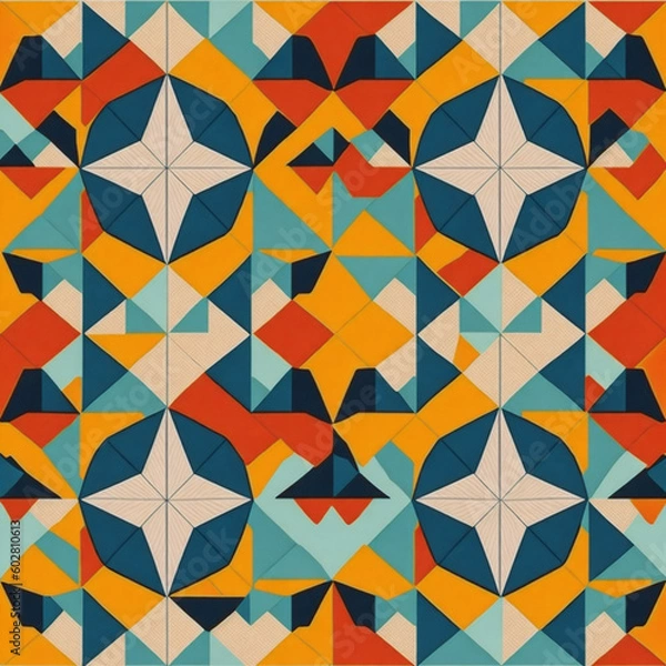 Obraz seamless geometric pattern,Generative IA
