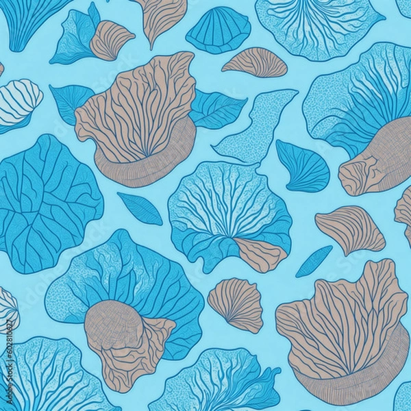 Obraz seamless pattern with shells,Generative IA

