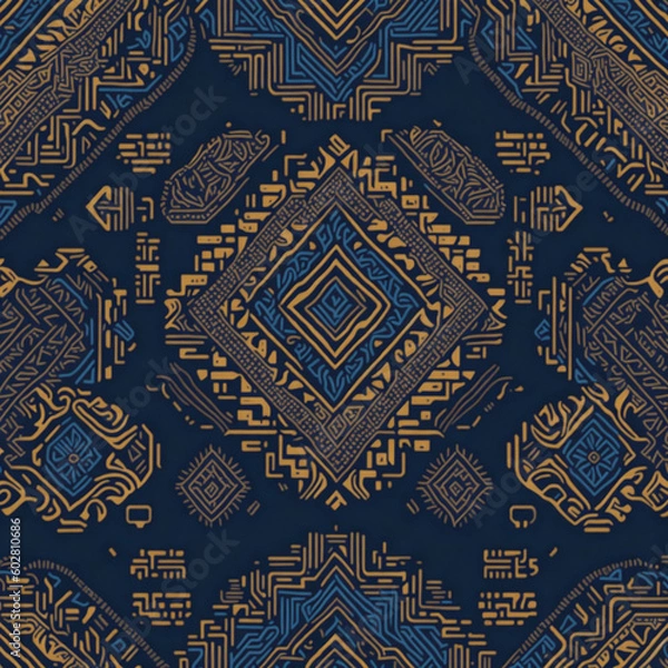 Obraz pattern with paisley,Generative IA
