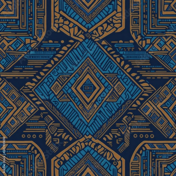 Obraz seamless pattern with shapes of_tribal patterns,Generative IA

