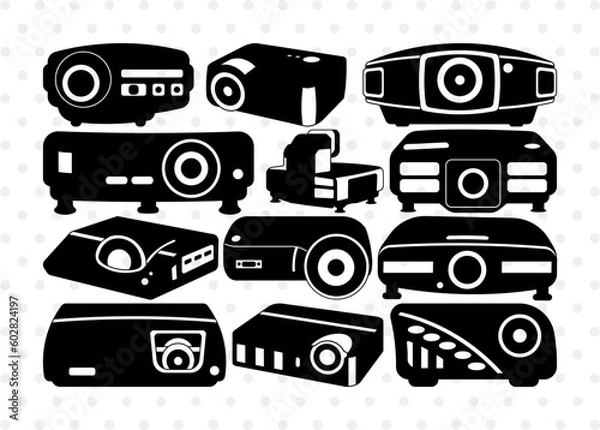 Fototapeta Multimedia Projector Silhouette, Projector SVG, Projector Machine Svg, Electrical Device Svg, Projector Bundle, SB00957