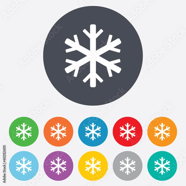 Obraz Snowflake sign icon. Air conditioning symbol.