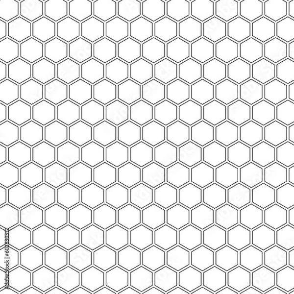 Fototapeta abstract geometric seamless black hexagon pattern art.