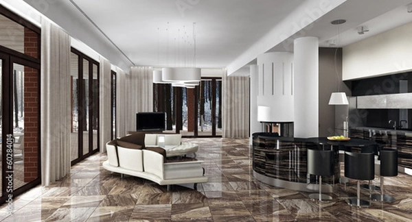 Obraz Luxury light interior in daylight