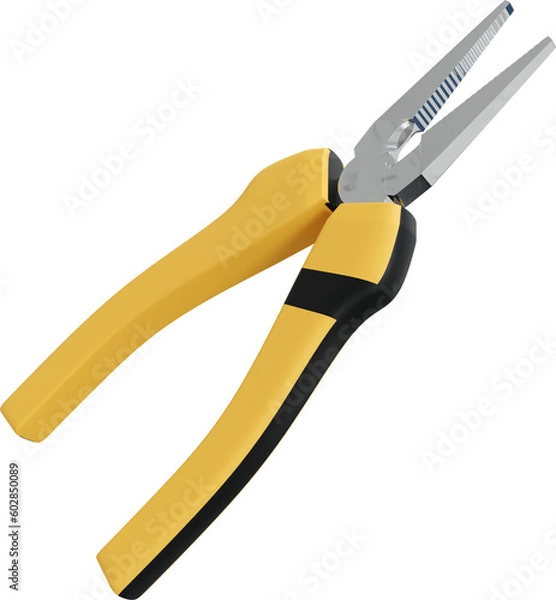 Obraz 3D Render Needle Nose Pliers Tools