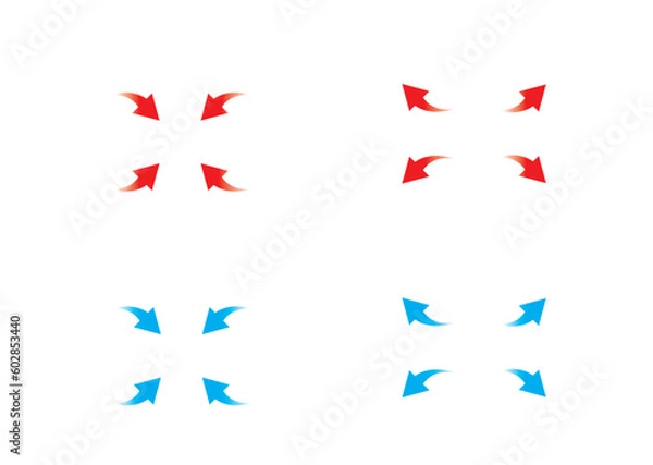 Obraz 内側と外側に向かう矢印のセット