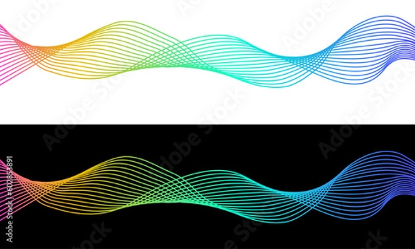 Fototapeta abstract wave background sound wave technology rainbow  transparent and black vector background