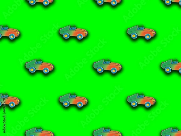 Fototapeta pattern with the image of a painted car. A template for superimposing something on top of something. Horizontal image.