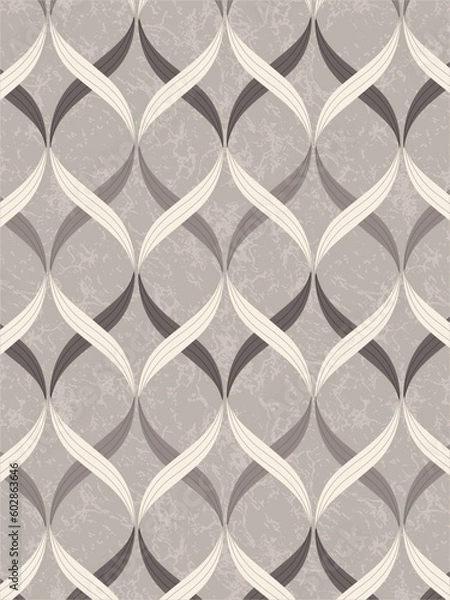 Obraz Interlocking grunge background pattern with curly motifs