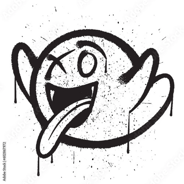 Obraz Vector graffiti spray paint ghost isolated vector illustration