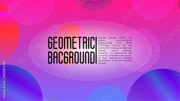 Fototapeta Vector Futuristic Background with Gradient Mesh Holographic Circles. Hipster Graphic Template Design with Lines, Dots, Round Shapes. Dynamic Style for your Business Brochure.
