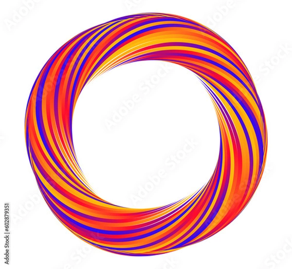 Fototapeta Set design element circle. Isolated bold vector colors golden ring from. Abstract glow wavy stripes of many glittering swirl created using Blend Tool. Vector illustration EPS10 for your presentation